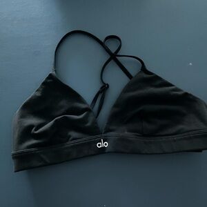 ALO Yoga Black Triangle Bralette with Thin Straps
